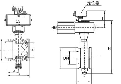 VQ677F气动V型对夹球阀(图1)