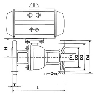 Q941F46气动衬氟法兰球阀(图1)